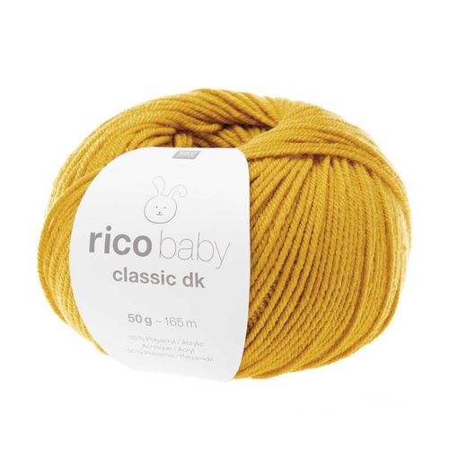 Fil Layette À Tricoter Rico Baby Classic Dk - Créez Des Tenues Douces Et Confortables Pour Bébé - Rico Design 69 Moutarde
