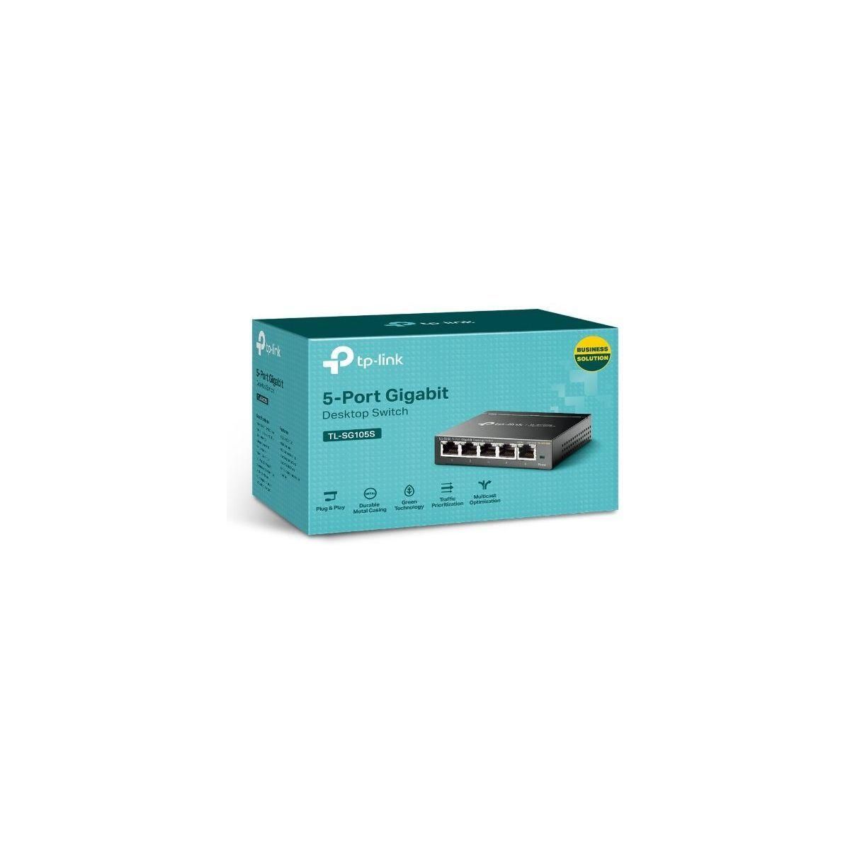 TP-Link TL-SG105S - Commutateur - 5 x 10/100/1000 - de bureau - 6