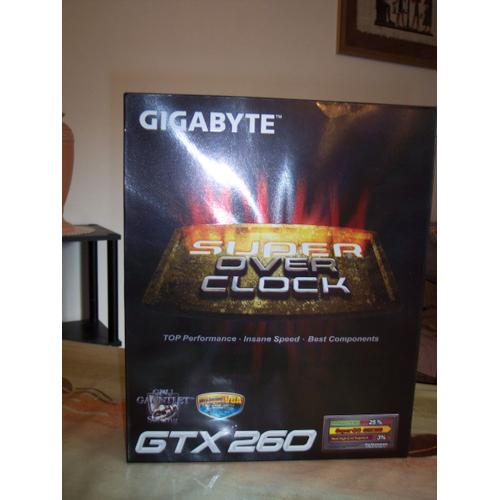 Carte Graphique GPU GeForce GTX 260 Nvidia 896 Mo GDDR3 OC  GIGABYTE SUPER OVER CLOCK GV-N26SO-8961
