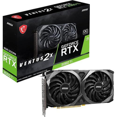 MSI GeForce RTX 3060 TI VENTUS 2X 8G OCV1 LHR - Carte graphique - GF RTX 3060 Ti - 8 Go GDDR6 - PCIe 4.0 - HDMI, 3 x DisplayPort