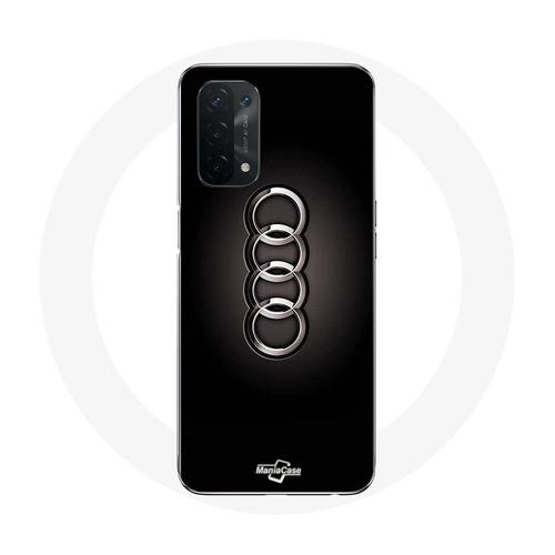 Coque Pour Oppo A74 5g Audi Logo Cache Moyeu Fond Noir