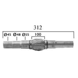 Adaptateur de tuyau d'échappement 57-63mm, pièce modifiée universelle en  acier inoxydable