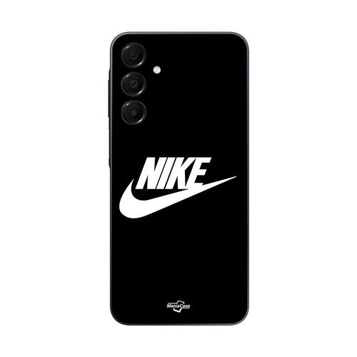 Coque Samsung Galaxy A16 Nike Logo Blanc Front Noir