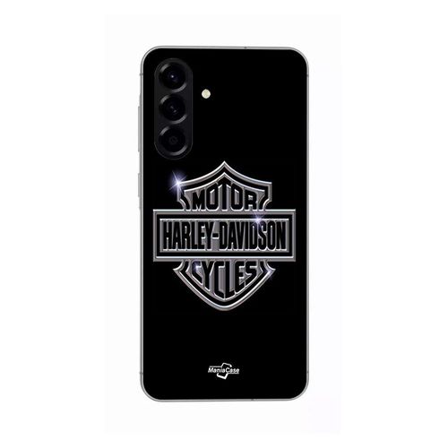 Coque Pour Samsung Galaxy A26 Harley Davidson Logo Motor Sycles Gris Front Noir