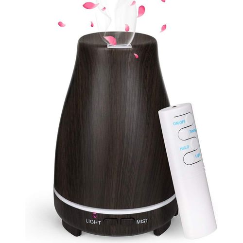 Diffuseur D'huile Essentielle 150ml, Humidificateur D'air Ultrasonique Brume Arôme Parfum Electrique Avec Télécommande 7 Couleurs Changeantes Arrêt Automatique Pour Chambre/Salon/Spa/Yoga 
