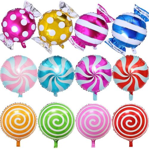 Ballons de Bonbons,12 Pièces Ballons en Aluminium Bonbons,Ballons Lollipop,Candy Foil Balloons,Décorations de Fête de Sucettes Sucrées,pour Anniversaire Baby Shower Party Décor