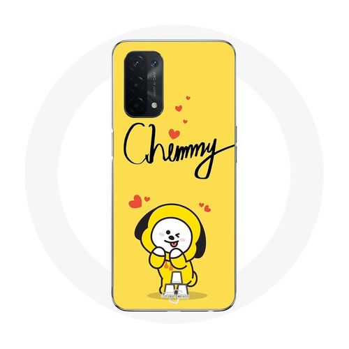 Coque Pour Oppo A74 5g Bts Bangtan Garçons Bt21 Chimmy Jimin Fond Jaune
