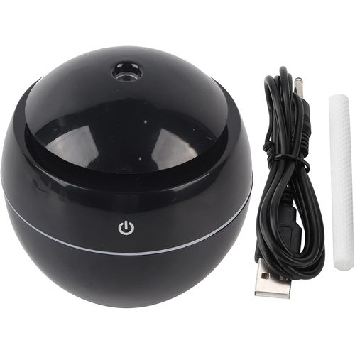Humidificateur d'huile Essentielle Diffuseur d'huile d'arôme ultrasonique avec câble USB pour purificateur d'air de Chambre (3,82 x 3,82 x 3,82 Pouces)(Noir)