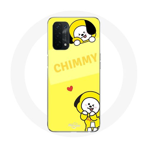 Coque Pour Oppo A74 5g Bts Bangtan Bt21 Chimmy Jimin Fond Jaune