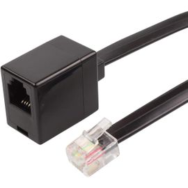 Câble D'Extension Téléphonique Rj11, Câble D'Extension De Téléphone, Câble Modulaire 6P4C, Câble Western Rj11, Câble D'Extension Téléphone Fax Modem Routeur Dsl Vdsl Rnis, 3 Mètres