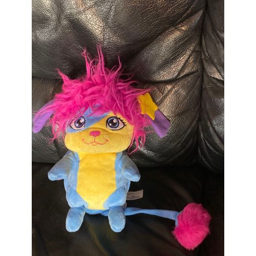 Doudou Peluche Popples Lulu Jaune Bleu Violet Rose Et Jaune 20cm