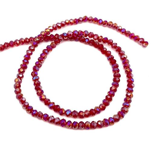 Perles De Cristal De Couleur Mixte De 2,3,4,6,8mm Pour La Fabrication De Bijoux,Perles De Verre À Facettes Rondes Et Amples Pour Bracelets,Accessoires De - Type [Dark Red Ab C46]-4mm Approx 125pcs