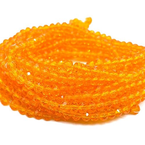 Perles De Cristal De Couleur Mixte De 2,3,4,6,8mm Pour La Fabrication De Bijoux,Perles De Verre À Facettes Rondes Et Amples Pour Bracelets,Accessoires De - Type [Orange C10]-3mm Approx 125pcs