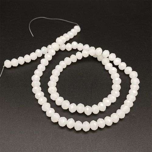 Perles De Cristal De Couleur Mixte De 2,3,4,6,8mm Pour La Fabrication De Bijoux,Perles De Verre À Facettes Rondes Et Amples Pour Bracelets,Accessoires De - Type [White C170]-4mm Approx 125pcs