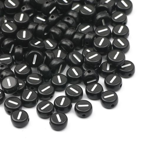 Perles Acryliques Noires De 7mm,26 Lettres Anglaises,Plates Et Rondes,Alpahbet At,Pour Bijoux De Direction,Boucles D'oreilles,Bracelet,Fournitures - Type B09683-I-500pcs