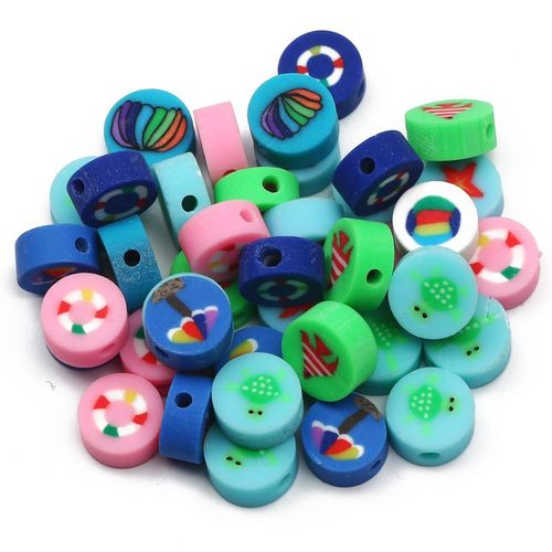 Perles Mixtes En Argile Polymère,20/50/100 Pièces,Fruits Et Animaux,Perles Souriantes,D'espacement Pour Bijoux,Accessoires De Bricolage - Type 20pcs #F