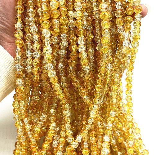 Perles Rondes En Verre Craquelées De 4mm,6mm,8mm,Perles D'espacement Libres Pour La Fabrication De Bijoux,Bricolage,Bracelets Faits À La Main,Accessoires - Type 8mm(30pcs) #H