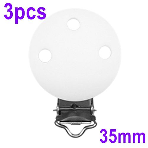 Clips En Silicone Pour Bébé,3/5 Pièces,30mm/35mm,Forme Ronde,Chaîne De Sucette,Pinces Porte-Mamelon,Accessoires Bijoux,Jouet Pour Bébé - Type 3pcs White