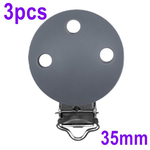 Clips En Silicone Pour Bébé,3/5 Pièces,30mm/35mm,Forme Ronde,Chaîne De Sucette,Pinces Porte-Mamelon,Accessoires Bijoux,Jouet Pour Bébé - Type 3pcs Dim Gray