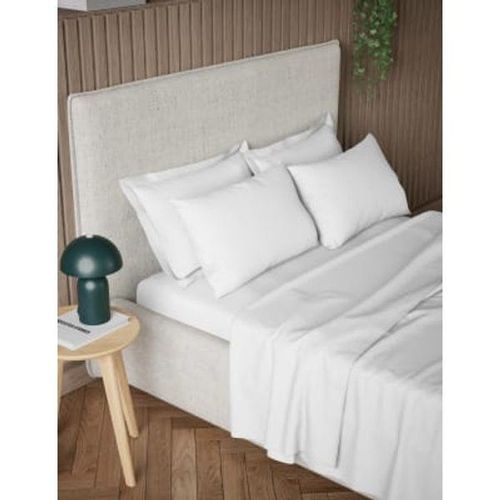 Drap Plat 100 % Coton Avec Une Densité De Tissage De 300 Fils - Blanc