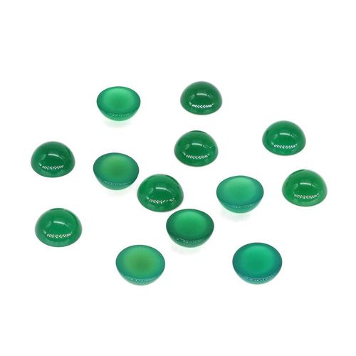 Cabochon En Pierre Naturelle Ronde,Perle Ample En Cristal Améthyste Pour La Fabrication De Boucles D'oreilles,Bracelet,Pendentif,Collier,Bijoux - Type Green Jade-10 Pcs