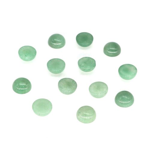 Cabochon En Pierre Naturelle Ronde,Perle Ample En Cristal Améthyste Pour La Fabrication De Boucles D'oreilles,Bracelet,Pendentif,Collier,Bijoux - Type Green Aventurine-10 Pcs