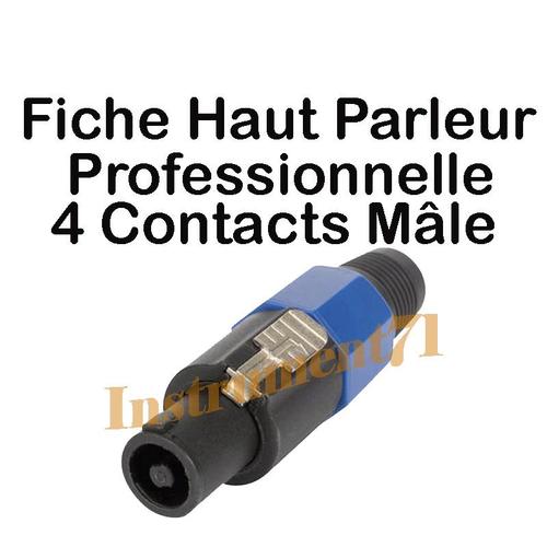 FICHE HAUT PARLEUR PROFESSIONNELLE SPEAKON 4 POLES MALE