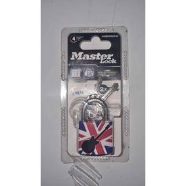 Cadenas Master Lock de 30mm avec motif imprimé drapeau Royaume Uni avec une guitare