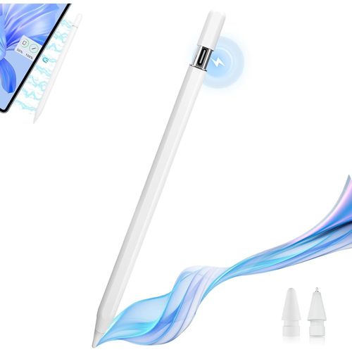 Stylet USB C pour Apple iPad 10e/9e génération, stylet magnétique à charge rapide pour iPad Pro 11"" (1-4ème)/12,9"" (3-6e génération)/M4, Air M2/3-5e, Mini 6/5, Apple Pencil 2e, 1er