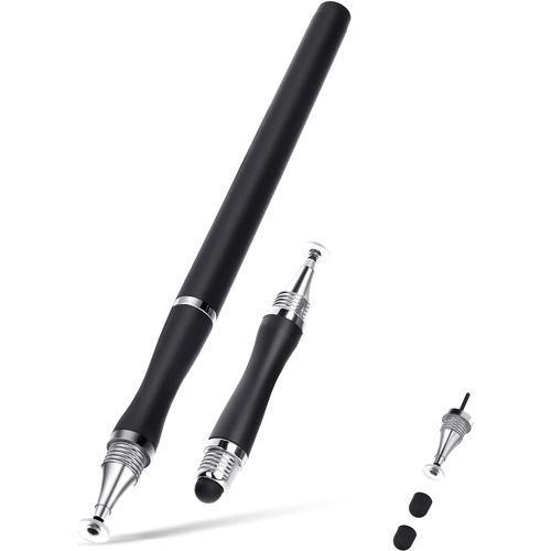 Stylet Capacitif Pour Écrans Tactiles, Stylet Capacitif Pour Ipad, Disque Et Embout En Silicone 2 En 1, Universel Pour Apple/Iphone, Ipad Pro, Mini, Air, Microsoft Et Autres Écrans Tactiles, Noir