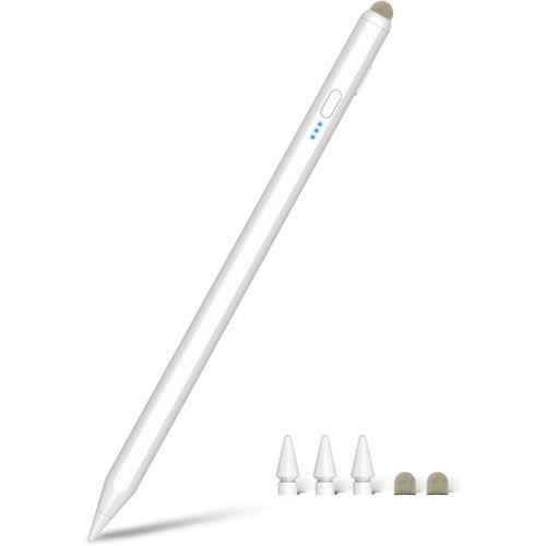 Pencil Pro pour Apple iPad avec Fibre Tête, 2025 Upgrade Stylet pour iPad avec 15 Min Charge Rapide & Rejet de Paume & Inclinaison, Stylo pour iPad 6-10, Air 3-5/M2, Mini 5-6, Pro 11""/12.9""/13""/M4