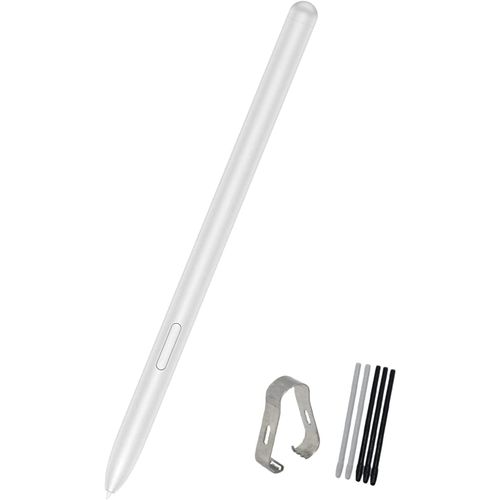 Stylo De Saisie De Remplacement Pour Samsung Galaxy Tab S7, Tab S7 Fe Sm-T730, Sm-T733, Sm-T736b,Tab S7 Fe Stylo S De Remplacement+ Pointes/Plumes Sansbluetooth Argent Mystique