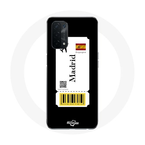 Coque Pour Oppo A74 5g Billet D'avion Madrid Espagne