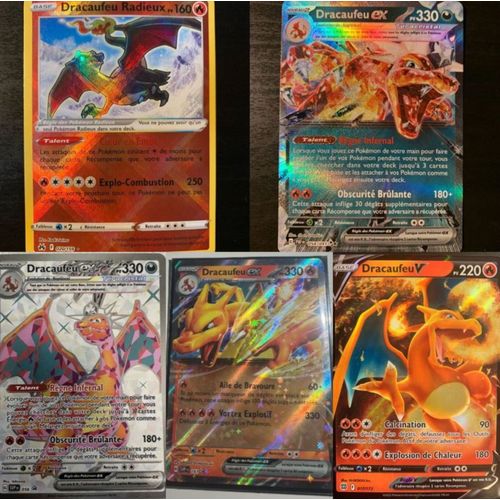Cartes Pokémon Dracaufeu : Lot De 5 Cartes