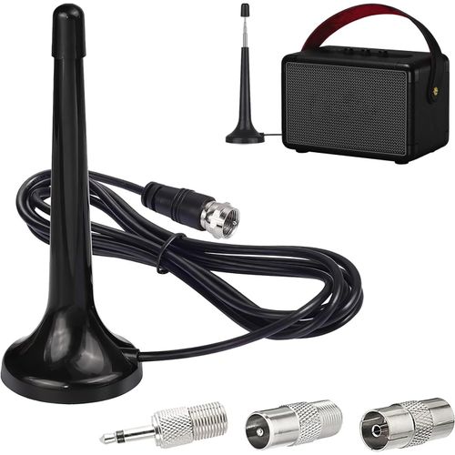 Antenne Radio Dab Fm, Maison Télescopique Antenne Interieur Base Magnétique 75 Ohm, Compatible Avec Récepteurs Stéréo, Tuners Portables, Pour Tuner Hi-Fi, Installation Facile Plug And Play[Q382]