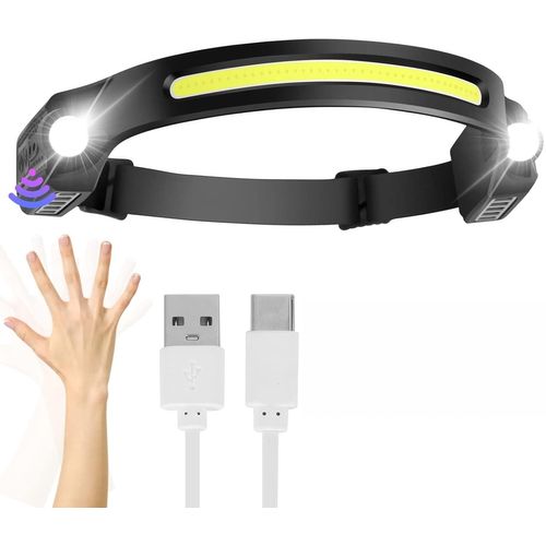 Lampe Frontale Rechargeable,Lampe Frontale Led Ultra Puissante 2 Projecteurs Xpe Led 260 °Wide View/Ipx4 Étanche Mains Libres Lampe De Poche Cadeau Pour Adultes Enfants Camping,Course,Pêche,Cyclisme