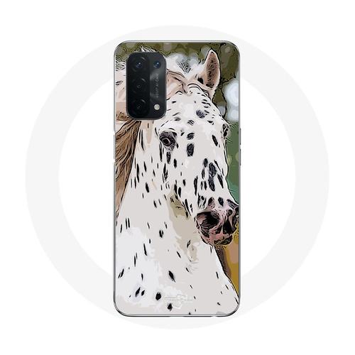 Coque Pour Oppo A74 5g Appaloosa Cheval Blanc