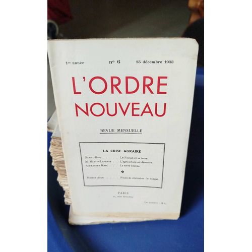 L Ordre Nouveau Revue Mensuelle