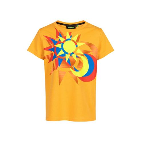 T-Shirt Sun Moon Enfant Vr46 Moto Gp Officiel Orange