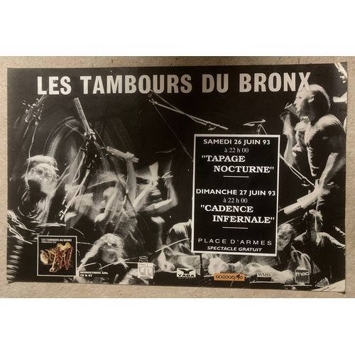 Affiche Originale 80x120 Cm "Les Tambours Du Bronx / Monostress 225 L Tour" - Années 90