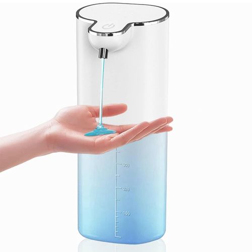 Distributeur de savon, distributeur automatique de savon mousse, distributeur automatique de savon liquide mural rechargeable par USB (13,5 oz blanc)
