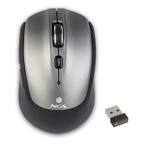 NGS FRIZZ Dual - Souris - droitiers et gauchers - optique - 5 boutons - sans fil - 2.4 GHz, Bluetooth - récepteur sans fil USB - argent - Pour la vente au détail - boîte de suspension