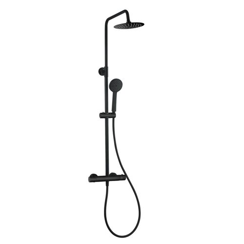 Set de pomme de douche Samar - Noir - Set de douche avec thermostat