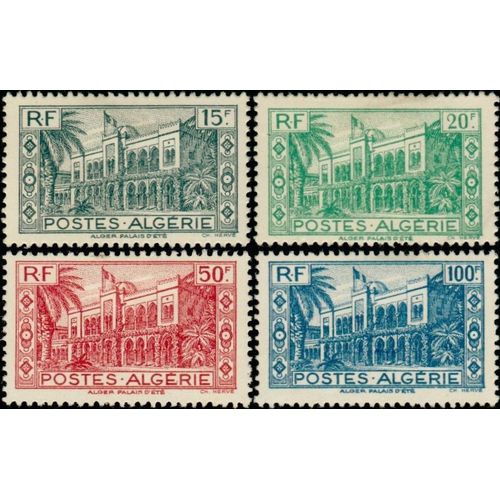 Algérie, Département Français 1944, Belle Série Complète Beaux Timbres Neufs* / Oblitéré Yvert 200 201 202 203 204, "Le Palais D'été" À Alger, Tbe.