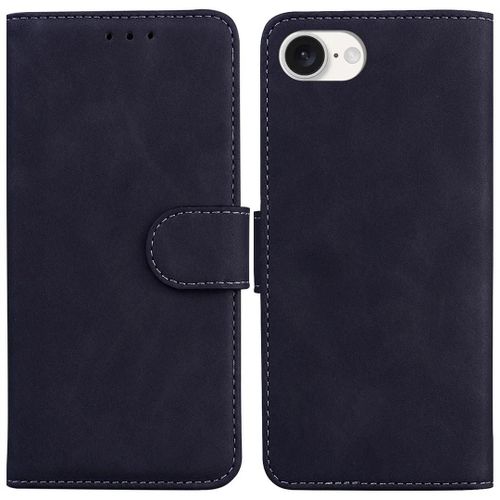 SATURCASE Coque pour Apple iPhone 16e 2025, Toucher Confortable PU Cuir Magnétique Flip Portefeuille Support Porte-carte Protecteur Housse Étui pour Apple iPhone 16e 2025 (FG-Noir)