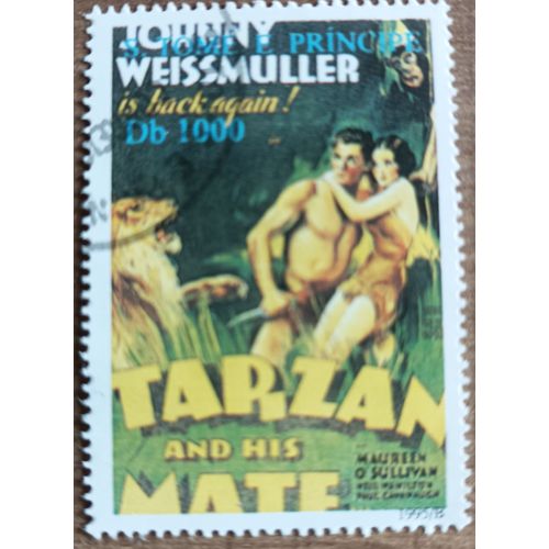 Timbre Oblitéré Sao Tomé Et Principe 1995 - Tarzan Johnny Weissmuller