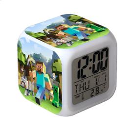 Réveil Minecraft avec jeu de lumière LED Action Toy Home Decor 003 