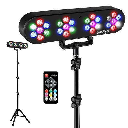 Pack Jeux de lumières Festinight Magic Set Teos, 4 PAR LED, trépied, télécommande, Plug&Play, Soirée Fête Animation Bar Karaoké