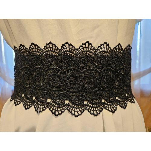 Ceinture Cuir & Dentelle Noire Neuve