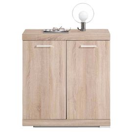 Paris Prix - Commode 2 Portes Design "Cazeg" 89cm Chêne Clair